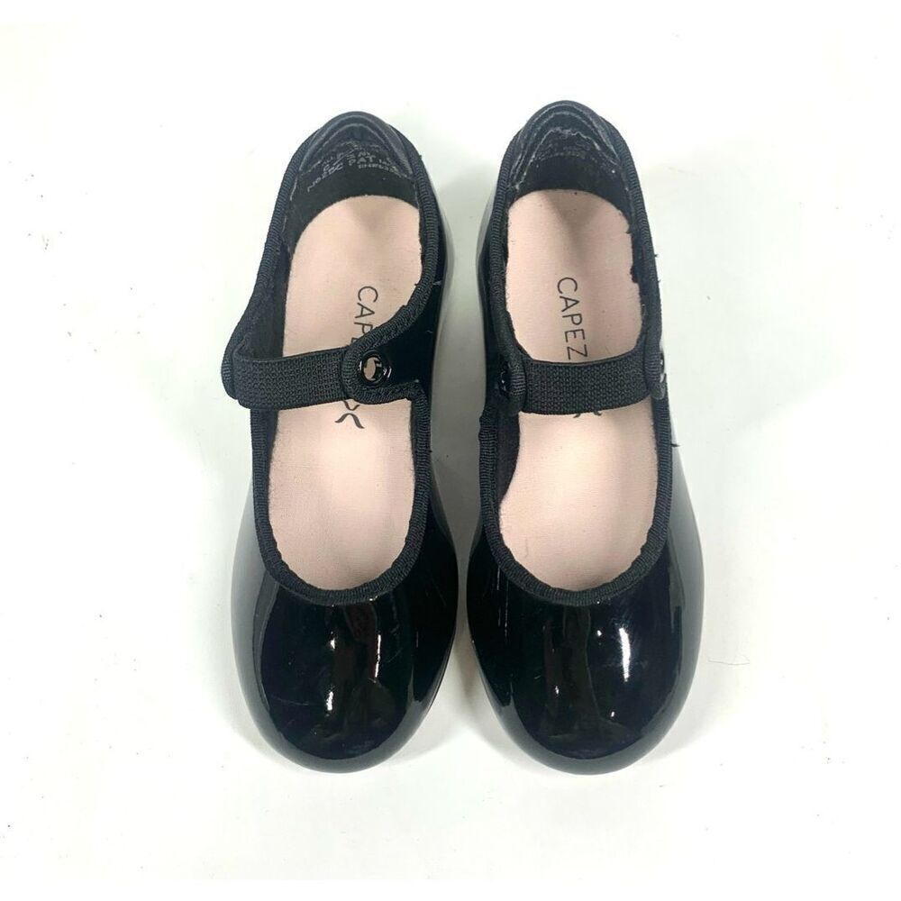 Capezio Kids Jr Tyette N625C Girls Kids Black Patent Tap Shoes Toddler 8.5 M